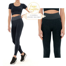 SHINY LEGGINGS by Wolford S black pewter Hose Elastisch Glanz Glitzer Yoga Sport