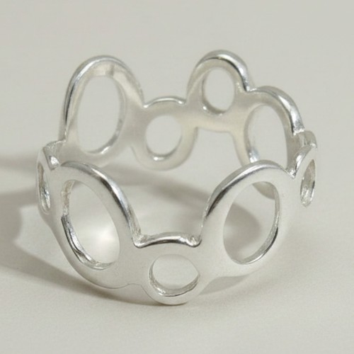 Sterling silber 925 kreis ring - silber,