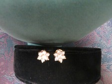 Ohrstecker 1.25 Karat Runde Natürlicher Diamant 14 K Solid Gold Zacken Set