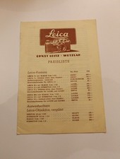 Original Preisliste Leica