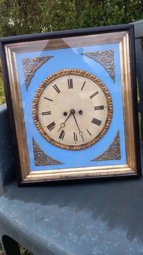 Biedermeier uhr blau gold alte - biedermeier,