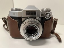 Alte Kamera Zeiss Ikon Contaflex Synchro-Compur mit Originalfototasche