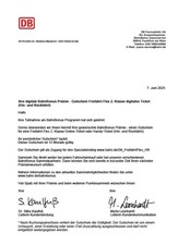 Gutschein DB Deutsche Bahn Freifahrt Flex 2. Klasse (Hin- und Rückfahrt)