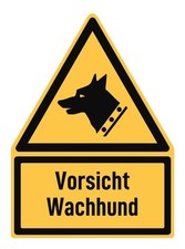 Vorsicht Wachhund - Warnzeichen mit Text (deutsch) (gelb/schwarz) - Dreick - ...