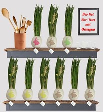 3xEier Vasen m.Ostergras