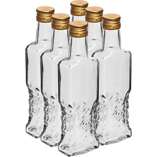 6 x 200 ml Flasche mit Schraubverschlüss Glasflasche für Essig Öl Schnaps Likör