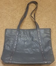 Damentasche /Shopper tasche groß grau mit Nieten 30 X 37 cm groß