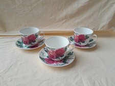 Roy Kirkham English Roses FINE BONE CHINA Gedeck Set Jumbotasse 1992