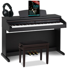88 Tasten Digital E-Piano Set Klavier Keyboard Kopfhörer Bank Schule Rosenholz