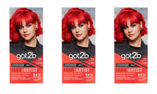 3x got2b Farb/Artist 092 Lollipop Rot Temporäre Haarfarbe , EAN4015100717136
