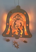 Fensterbild Beleuchtet Holz Glocke 30x30cm, Zuleitung 3,5m, Gebraucht, Okay!!