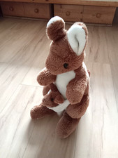 Plüschtier Kuscheltier Känguru Mutter mit Jungtier im Beutel ca. 36 vm groß