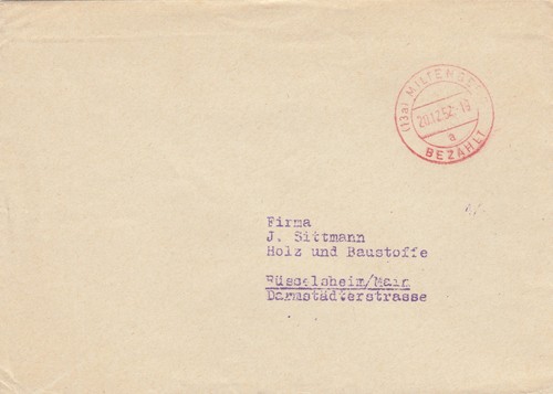Brief aus miltenberg - brief, nach