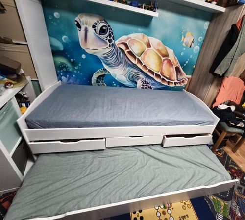 Bett mit schubladen und zusatz - schubladen,