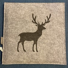 Sitzkissen Filz grau Hirsch
