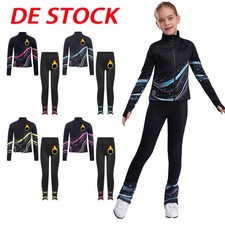 Mädchen Eiskunstlauf Eislaufhose Jacke Eislaufbekleidung Trainingsjacke Thermo