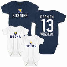 Baby Body BOSNIEN Druck Nummer Name Trikot Jersey WM EM FanShirts4u