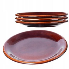 KADAX Teller aus Ton mit Keramikschicht, Speiseteller, Flach, 24 cm, 4 Stück