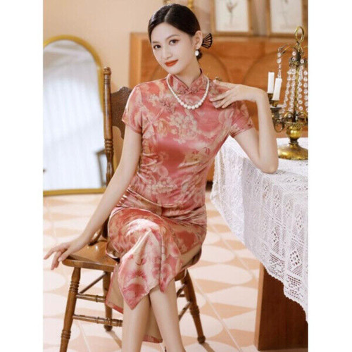 Damen satin qipao kleid - satin,