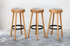 1 x alter Barhocker Sitz Stuhl Hocker Rund 38cm Ø x 87cm Höhe Holz Theke