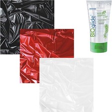 SexMAX WetGAMES LACK LATEX PVC Laken Bettlaken Spielwiese + Bioglide Gleitgel