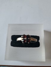 Silber  antiker Art-Deco  Ring  4x Granaten   Antikschmuck