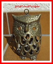 EULE Uhu KAUZ Deko WINDLICHT aus MESSING Kerzenhalter KUNSTHANDWERK ca.620 GRAMM