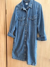 Levi's Jeanskleid Blusenkleid Hemdkleid Jeans langarm Gr. S Denim Kleid