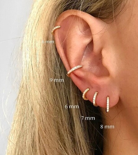 Diamond hoop earrings pair - diamond,