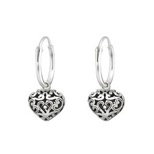 Creolen mit Herz Ohrringe aus