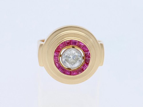 Antiker art deco ring - deco, 0,80