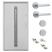 Ausstellungstür #PM05 Nebeneingangstür ATU56 mit Griffset DIN Rechts 100x207cm