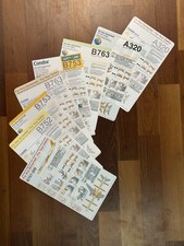 Safety Card Set Condor Boeing 767, 757, A320, 8 verschiedene Karten