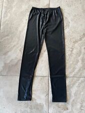 Damen Leggings leichter Glanz schwarz Leggins Größe S