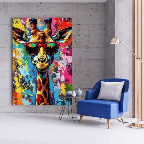 Xxl wandbild bunte giraffe - wandbild,,