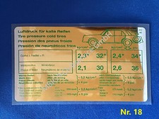 Aufkleber Reifendruck Mercedes