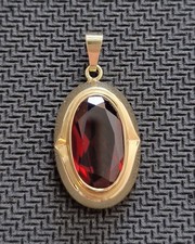 Anhänger Gold mit Granat 585er Gelbgold 14 Karat Neu! Top Solitär