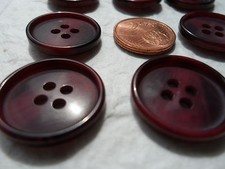 6-30 Knöpfe dunkelrot rot weinrot sch Mantelknopf 20mm Jackenknopf Büffel Sakko