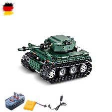 RC ferngesteuerter Panzer Tiger I aus Bausteinen mit Fernbedienung,Auto Fahrzeug