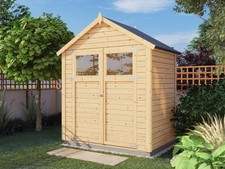 Gartenhaus Sylta 1 14 mm natur Gerätehaus Geräteschuppen Holz Satteldach