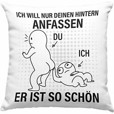 Trendation -  Ich Will Nur Deinen Popo Anfassen Kissen Geschenk Freundin Liebe V