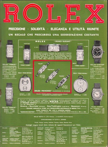 Pubbl 1935 uhr rolex prince - pubbl.1935,