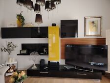 Schrankwand Hülsta Lilac  Lack schwarz 6tlg.