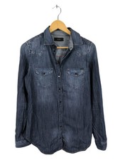 DIESEL Jeanshemd Damen Hemd Gr. DE 36 hellgrau Casual-Look
