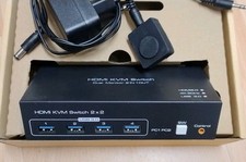 HDMI KVM Switch 2x2 für 2 PCs und 2 Monitore USB 3.0 "2 in 1 out"