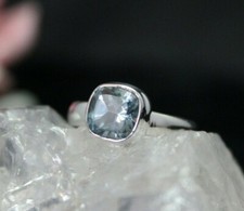  Schöner Silberring Damenring Ring Sterlingsilber 925 echter blauer Topas Gr56