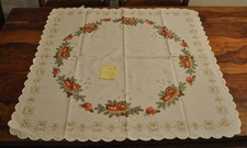 Weihnachtstischdecke, quadratisch, weiß, bedruckt, ca. 83 x 79 cm