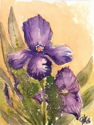 Aquarell original blumen - aquarell,