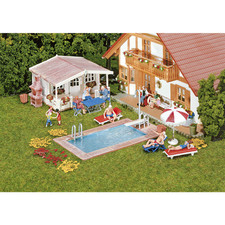 Faller 180542 H0 Swimming Pool und Gartenhaus