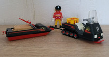 Playmobil 3694 Scooter mit Hänger Snowmobil Schneemotorrad Schneemobil von 1986